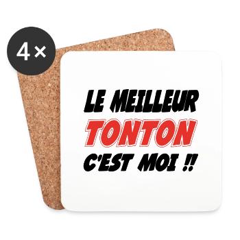 Le meilleur TONTON c'est moi !!! - Dessous de verre (lot de 4) - blanc - Devant