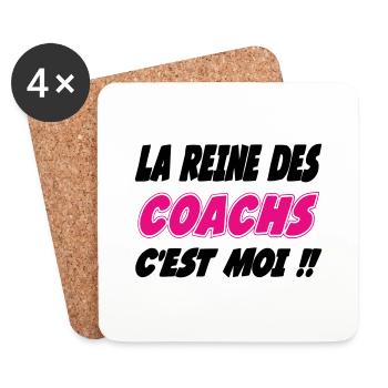 La reine des COACHS c'est moi !!! - Dessous de verre (lot de 4) - blanc - Devant