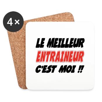 Le meilleur ENTRAINEUR c'est moi !!! - Dessous de verre (lot de 4) - blanc - Devant