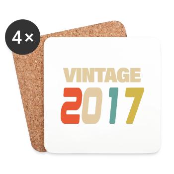 2017 Vintage Retro Classic 2017 - Untersetzer (4er-Set) - Weiß - Vorne