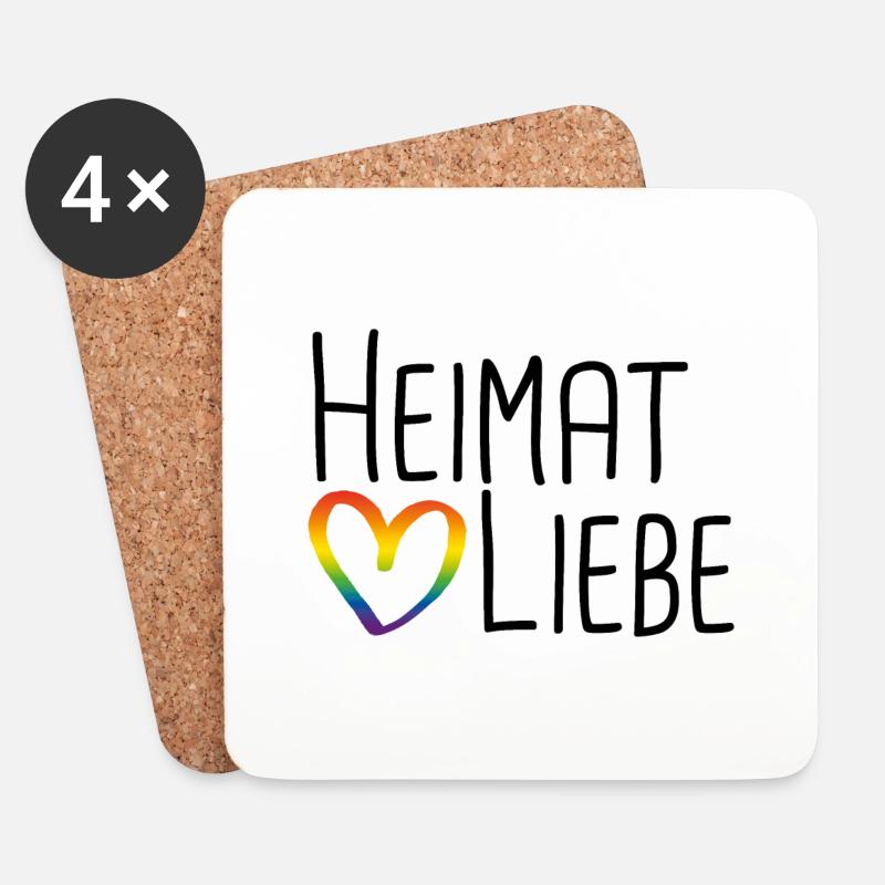Heimat Liebe - Untersetzer (4er-Set) - Weiß