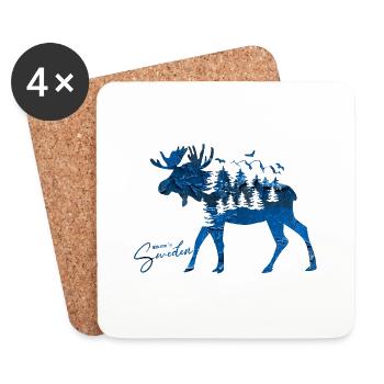 Suède Suède Viking Nordique Scandinavie Solstice d’été - Dessous de verre (lot de 4) - blanc - Devant