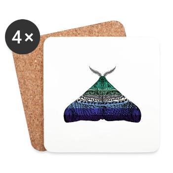 Motif papillon de nuit de la fierté gay A - Dessous de verre (lot de 4) - blanc - Devant