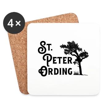 St. Peter-Ording, Perle der Nordsee - Untersetzer (4er-Set) - Weiß - Vorne