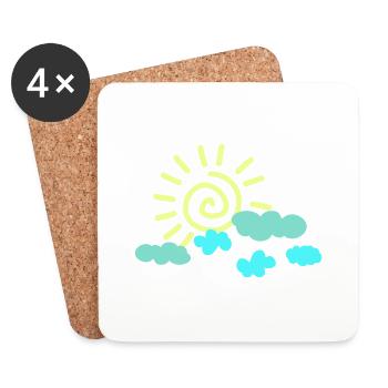 sonne himmel - Untersetzer (4er-Set) - Weiß - Vorne
