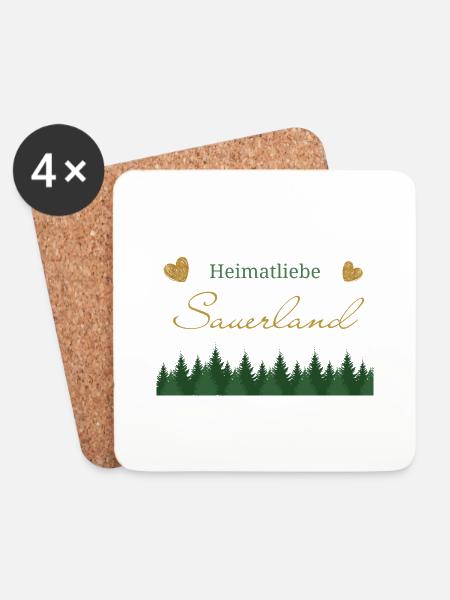 Heimatliebe Sauerland - Untersetzer (4er-Set) - Weiß
