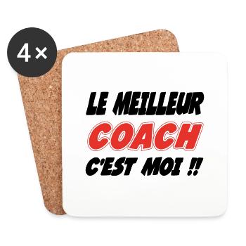 Der beste COACH bin ich!! - Untersetzer (4er-Set) - Weiß - Vorne