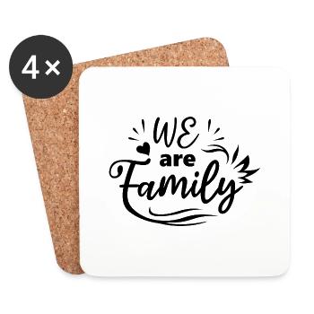 Nous sommes une famille - Dessous de verre (lot de 4) - blanc - Devant