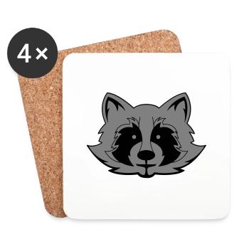 Raccoon Comic - Coasters (set of 4) - white - Front