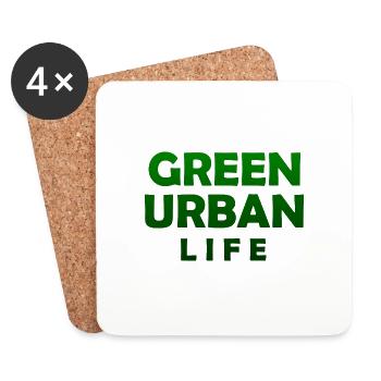 Vie urbaine verte - Sauvez la planète - Protection de l’environnement - Dessous de verre (lot de 4) - blanc - Devant