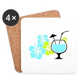 Cocktail Flowers Hawaii - Coasters (set of 4) - white - Front
