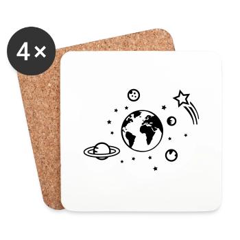 universum 01 - Untersetzer (4er-Set) - Weiß - Vorne