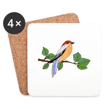 Bunter Vogel - Untersetzer (4er-Set) - Weiß - Vorne