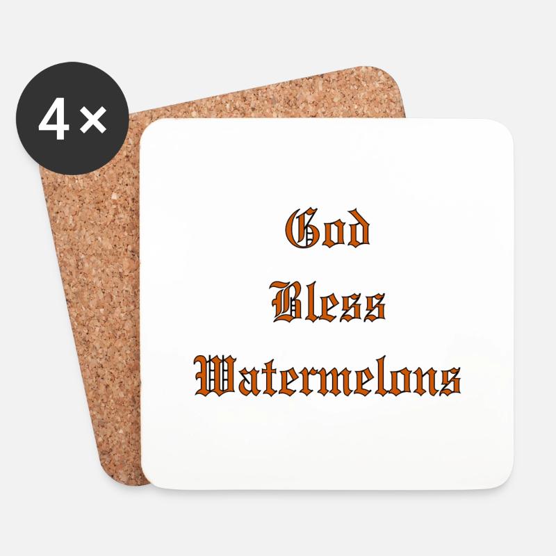 GodBlessWatermelons - Untersetzer (4er-Set) - Weiß