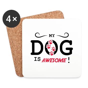 Mon chien est génial - Dessous de verre (lot de 4) - blanc - Devant