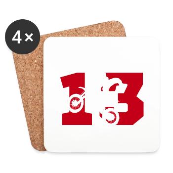 Moto 13 Biker - Untersetzer (4er-Set) - Weiß - Vorne