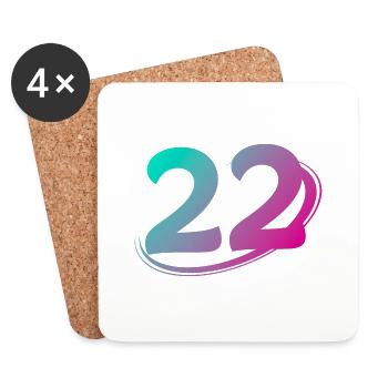 Number 22 multicolor - Coasters (set of 4) - white - Front