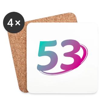 Number 53 multicolor - Coasters (set of 4) - white - Front