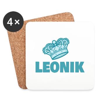Leonik comme prénom - Dessous de verre (lot de 4) - blanc - Devant