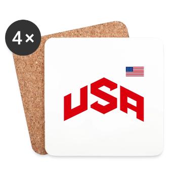 TEAM USA - Coasters (set of 4) - white - Front
