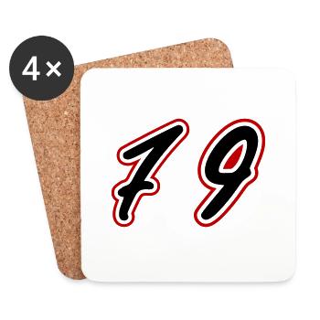 79 Zahl Symbol - Untersetzer (4er-Set) - Weiß - Vorne