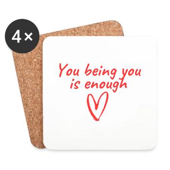 You being you is enough - Untersetzer (4er-Set) - Weiß - Vorne
