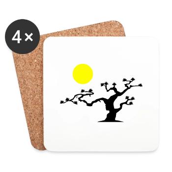 Japanese Tree - Coasters (set of 4) - white - Front