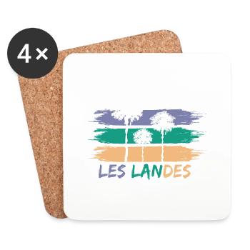 020s LES LANDES3 - Dessous de verre (lot de 4) - blanc - Devant