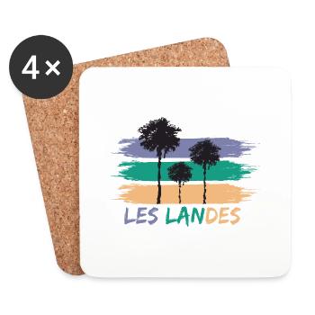020c LES LANDES3 - Dessous de verre (lot de 4) - blanc - Devant