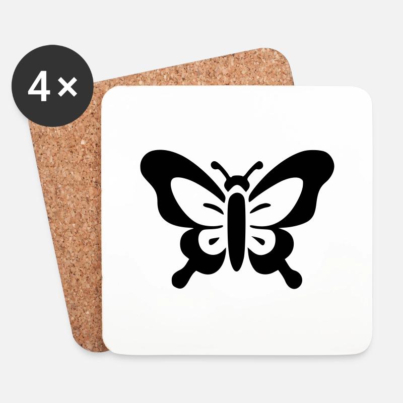 Schmetterling - Untersetzer (4er-Set) - Weiß