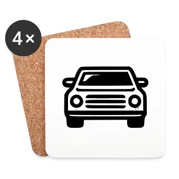 Car - Coasters (set of 4) - white - Front