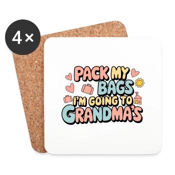 Pack My Bags I'm Going To Grandma's 8 - Untersetzer (4er-Set) - Weiß - Vorne