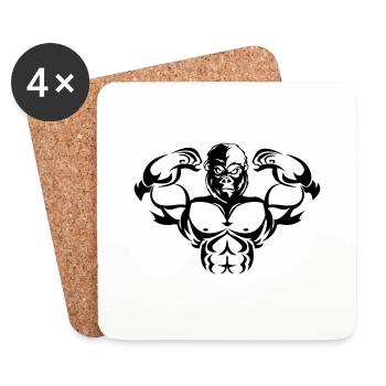 strong gorilla - Untersetzer (4er-Set) - Weiß - Vorne
