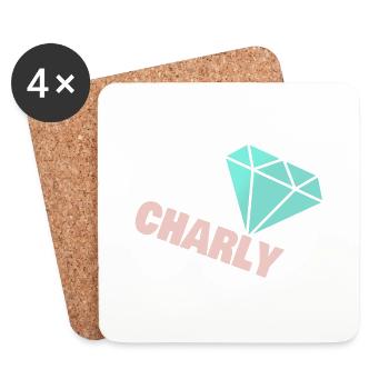 Geschenk für Charly - Untersetzer (4er-Set) - Weiß - Vorne