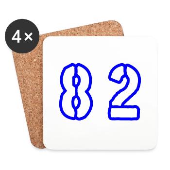 82 Zahl Symbol - Untersetzer (4er-Set) - Weiß - Vorne