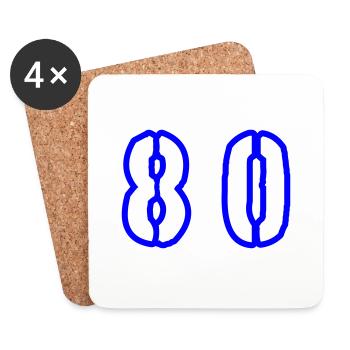 80 Zahl Symbol - Untersetzer (4er-Set) - Weiß - Vorne