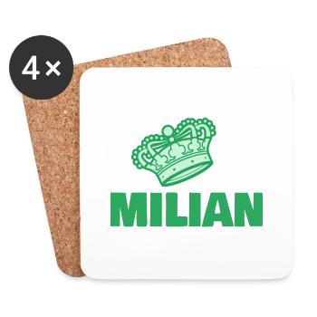 First name Milian - Coasters (set of 4) - white - Front