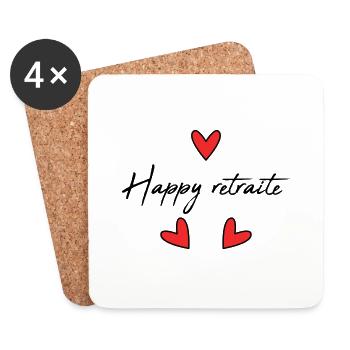 RETRAITE. COLLEGUE. RETRAITE. RETRAITEE. RETRAITE. - Dessous de verre (lot de 4) - blanc - Devant