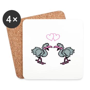 Strauss Comic in Love - Coasters (set of 4) - white - Front