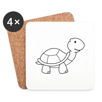 schildkröte - Untersetzer (4er-Set) - Weiß - Vorne