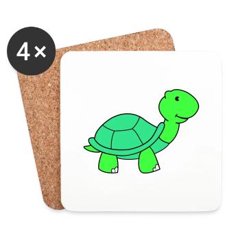 schildkröte - Untersetzer (4er-Set) - Weiß - Vorne