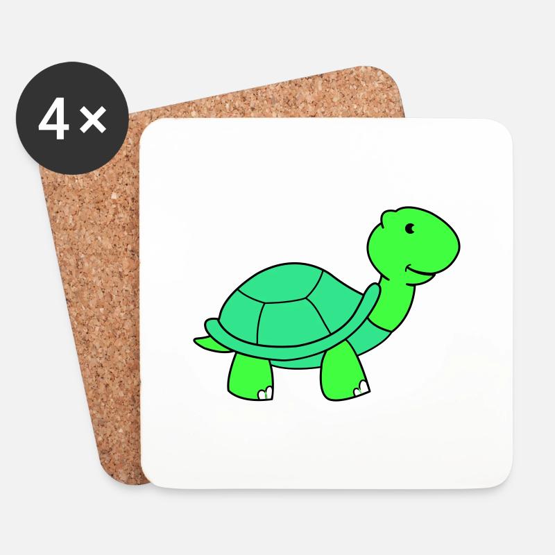 schildkröte - Untersetzer (4er-Set) - Weiß
