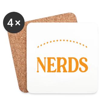 I Love Hot Nerds 3 - Untersetzer (4er-Set) - Weiß - Vorne
