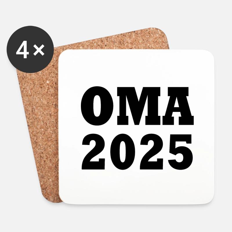 Oma 2025 - Untersetzer (4er-Set) - Weiß