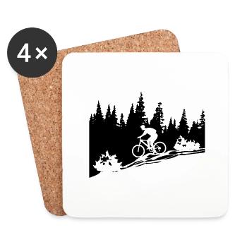Mountain Bike Sports Bicycle - Coasters (set of 4) - white - Front