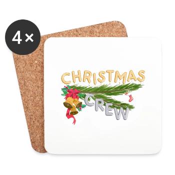 Christmas Crew Fichtenzweig - Untersetzer (4er-Set) - Weiß - Vorne