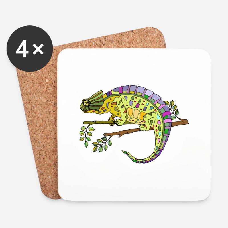 Chameleon - Coasters (set of 4) - white