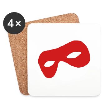 Rote Maske: Mystik im Fokus - Untersetzer (4er-Set) - Weiß - Vorne