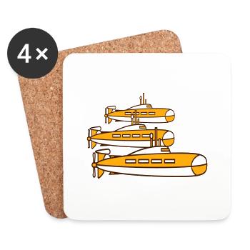 3 Submarines Fleet Three Squadrons Group Team Crew - Coasters (set of 4) - white - Front