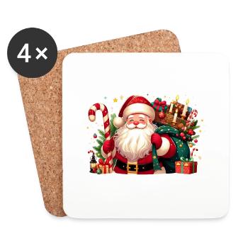 santa fun 9 - Dessous de verre (lot de 4) - blanc - Devant